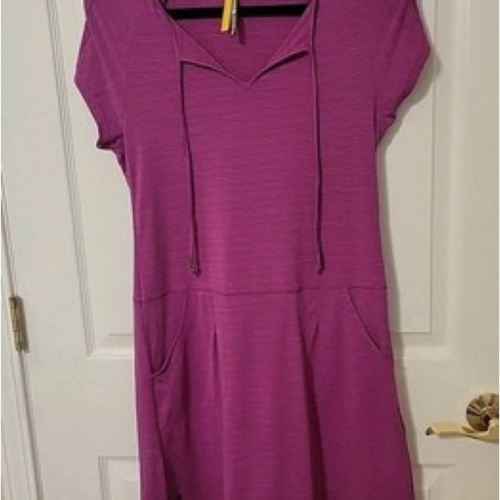 Lole Purple Striped 50 UPF Athletic Dress Size Small
